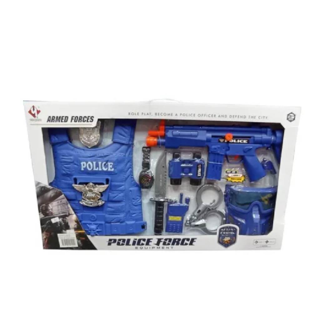 طقم تنكّر الشرطة للأطفال مع إكسسوارات – اللون الأزرق